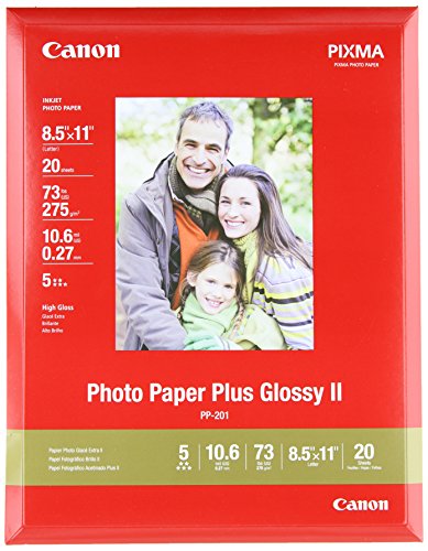 0045555866176 - CANON PHOTO PAPER PLUS GLOSSY II, 8.5 X 11 INCHES, 20 SHEETS (2311B001)