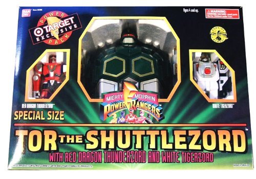 0045557023065 - MIGHTY MORPHIN POWER RANGERS SPECIAL SIZE TOR THE SHUTTLEZORD WITH RED DRAGON THUNDERZORD & WHITE TIGERZORD