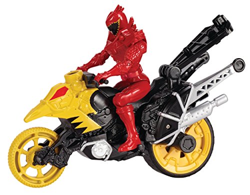 0045557430771 - POWER RANGERS DINO SUPER CHARGE - DINO STUNT BIKE WITH 5 T-REX SUPER CHARGE RED RANGER ACTION FIGURE