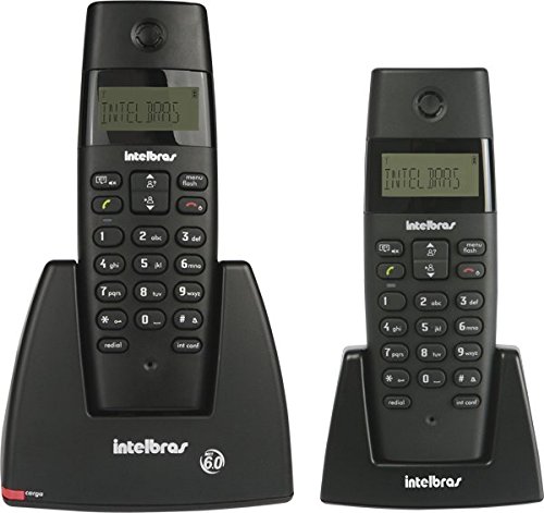 4559570063510 - TELEFONE SEM FIO DIGITAL COM RAMAL ADICIONAL, INTELBRAS TS 40 C, PRETO, PACOTE DE 2