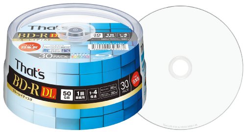4560200623035 - BLU-RAY DISC BD-R DL VIDEO FOR 1-4 X 360 / 50 GB JAPAN-MADE DUAL-LAYER HARD WIDE PRINTABLE WHITE SPINDLE CASE 30 PIECES BR-V50WWP30BC