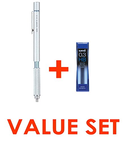 4560214925361 - UNI SHIFT PIPE LOCK DRAFTING PENCIL 0.3MM LIGHT BLUE ACCENT & STRENGTH & DEEP & SMOOTH UNI 0.3MM HB TOP QUALITY DIAMOND INFUSED LEADS VALUE SET