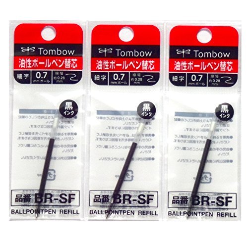4562498402699 - TOMBOW 0.7MM BLACK INK REFILL (BR-SF33), FOR AIRPRESS BALL POINT PEN (BC-AP) , × 3 PACK/TOTAL 3 PCS (JAPAN IMPORT)