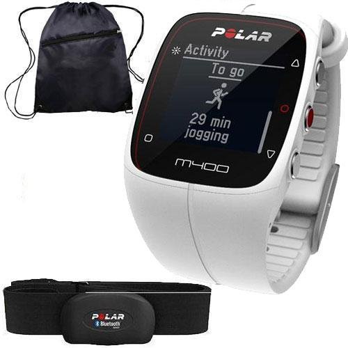 0045625035297 - POLAR 90051345 - M400 GPS TRAINING COMPANION WITH HEART RATE WITH BAG - WHITE
