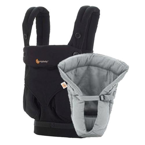 0045625038274 - ERGO BABY - 360 CARRIER PURE BLACK WITH THE ORIGINAL INFANT INSERT - GREY