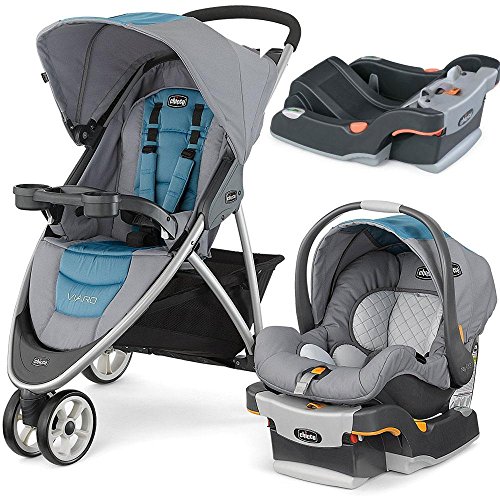0045625044350 - CHICCO COASTAL VIARO STROLLER TRAVEL SYSTEM WITH EXTRA KEYFIT 30 BASE - ANTHRACITE