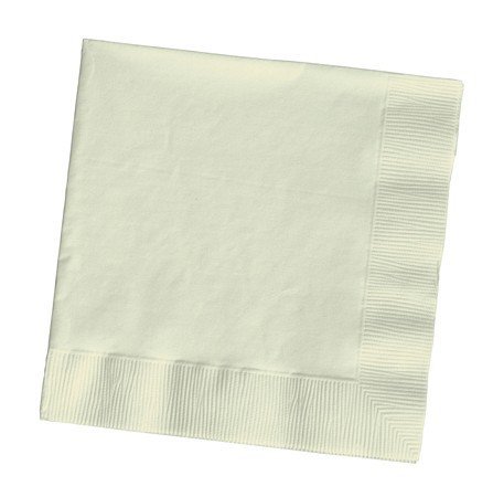 0045635371927 - 100 GORGEOUS IVORY LUNCH/DINNER NAPKINS FOR WEDDING/PARTY/EVENT, 2PLY, DISPOSABLE, LARGE SIZE 6.5X6.5