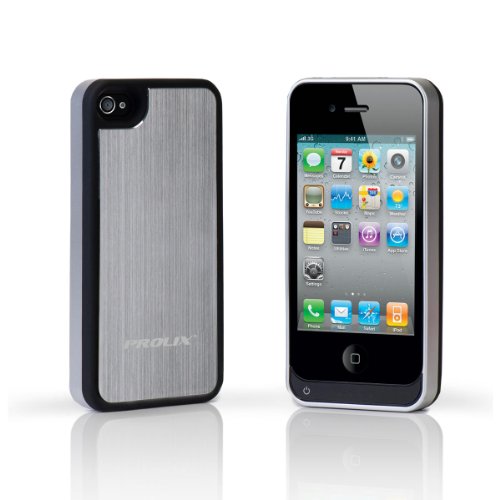 0045635976191 - PROLIX POWER IPHONE 4/4S PROTECTIVE EXTERNAL BATTERY CASE - FITS ALL VERSIONS OF IPHONE 4 - ALUMINUM (SILVER)