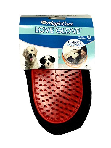 0045663018405 - FOUR PAWS MAGIC COAT RED LOVE GLOVE DOG GROOMING MITT
