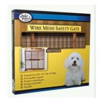 0045663571115 - DARK WOOD WIRE MESH EXPANDABLE PET GATE HEIGHT 24 IN