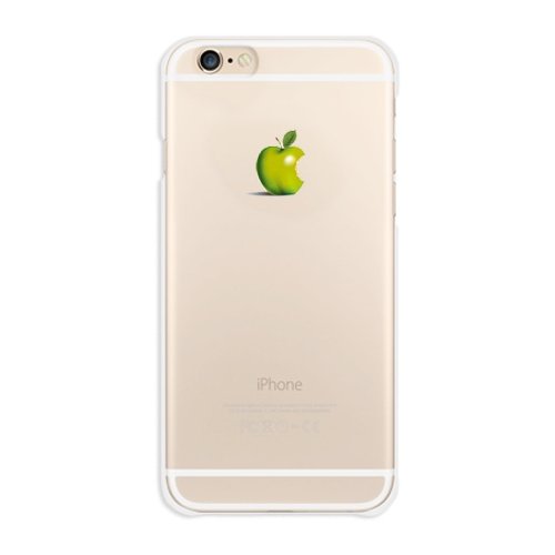 4571465639419 - IPHONE6 4.7INCH CASE COVER, REAL PHOTO APPLE MARK CLEAR HARD CASE, COLOR: GREEN (ORIGINAL DESIGN)