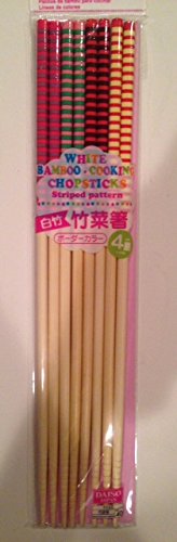 4582112461475 - BAMBOO COOKING CHOPSTICKS ASSORTED COLORS (4 PAIRS)