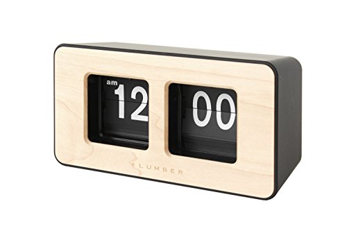 4582320281063 - +LUMBER BY HACOA PL028 DESK FLIP CLOCK, RETRO CLOCK WITH CLASSIC FLIP-DOWN DISPLAY AND WOOD (MAPLE)