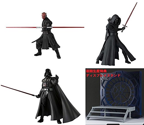 4582433213531 - S.H.FIGUARTS STAR WARS KYLO REN ACTION FIGURE & SH FIGUARTS STAR WARS DARTH MAUL (EPISODE I) ACTION FIGURE & SH FIGUARTS STAR WARS DARTH VADER ACTION FIGURE & SPECIAL DISPLAY STAND - 4 PACK SET