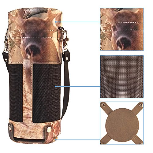 0045907695362 - PROTECTIVE CARRYING CASE FOR AMAZON ALEXA ECHO - PREMIUM FAUX LEATHER ARTISTIC COVER SLEEVE SKINS WITH HOLDING STRAP CAMO TAIL DEER DESIGN FROM ZZTECK