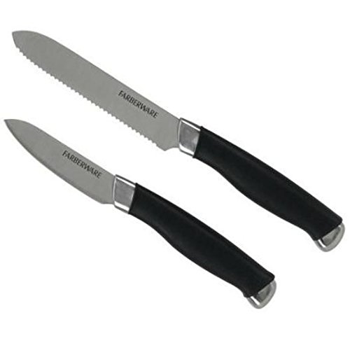 0045908051334 - FARBERWARE 2 PIECE SOFT GRIP KNIFE SET PARING & UTILITY KNIFE