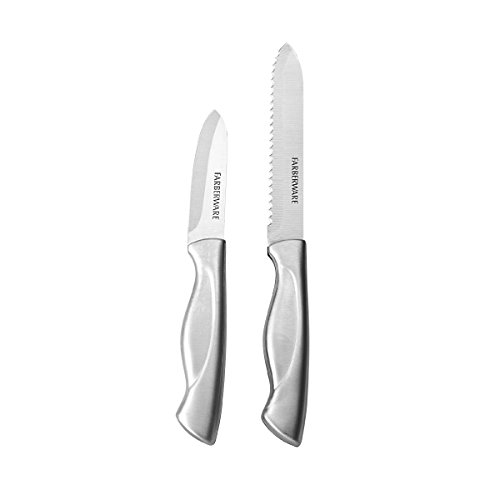 0045908051341 - FARBERWARE 2 PIECE FRUIT AND VEG SET, 4.5-INCH UTILITY, 3-INCH PAIRER STAINLESS STEEL BLADE AND HANDLE