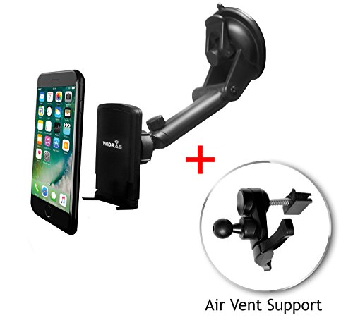 0045914199792 - WIDRAS WINDSHIELD MAGNETIC CAR MOUNT PHONE HOLDER | 2IN1 AIR VENT AND WINDOW | FOR SMARTPHONE AND TABLETS IPHONE 7 7+ / 6S / 5 5S / GALAXY S7 / EDGE / S6 /NOTE 5 /NEXUS PIXEL | TRUCK COMPATIBLE