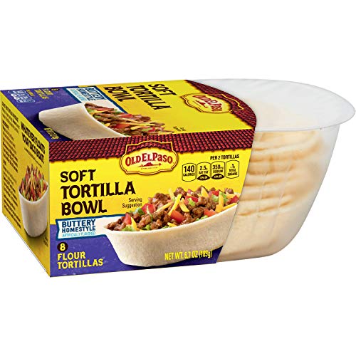 0046000111278 - OLD EL PASO BUTTERY HOMESTYLE SOFT TORTILLA BOWL, 8 CT.