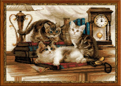 4607154525487 - RIOLIS R1247 COUNTED CROSS STITCH KIT, 15.75 BY 11.75-INCH, FURRY FRIENDS
