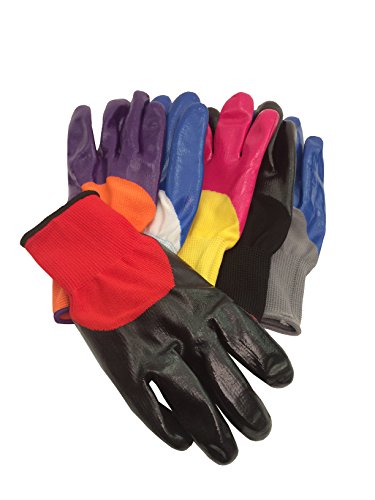 0046076020788 - 6 PACK IMPERIAL SEAMLESS KNIT NYLON WORK GARDEN GLOVES- ASSORTED COLORS