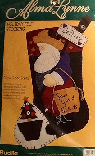 0046109837987 - SOW GOOD SANTA CHRISTMAS HOLIDAY FELT STOCKING KIT BY BUCILLA 1997 ~ 18 #83798