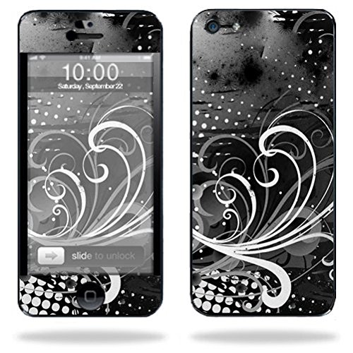 0046144210097 - MIGHTYSKINS PROTECTIVE VINYL SKIN DECAL COVER FOR APPLE IPHONE 5/5S/SE 16GB 32GB 64GB CELL PHONE WRAP STICKER SKINS BLACK FLOURISH