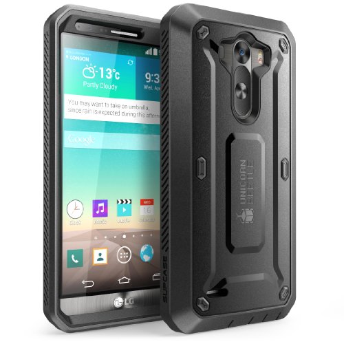 0046144969841 - LG G3 CASE, SUPCASE FULL-BODY RUGGED HYBRID PROTECTIVE CASE WITH BUILT-IN SCREEN PROTECTOR (BLACK/BLACK), DUAL LAYER DESIGN+IMPACT RESISTANT BUMPER