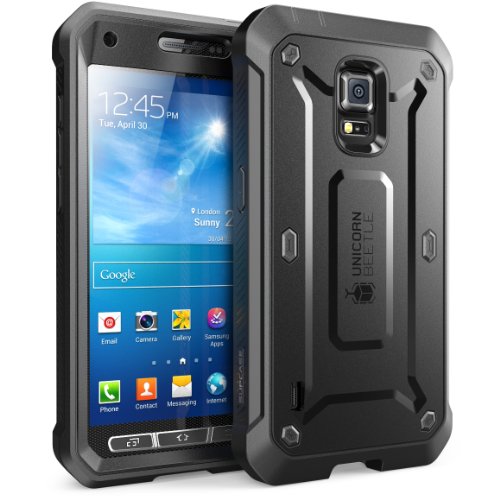 0046144970267 - SUPCASE UNICORN BEETLE PRO FULL-BODY RUGGED HYBRID PROTECTIVE CASE WITH BUILT-IN SCREEN PROTECTOR FOR SAMSUNG GALAXY S5 ACTIVE - BLACK