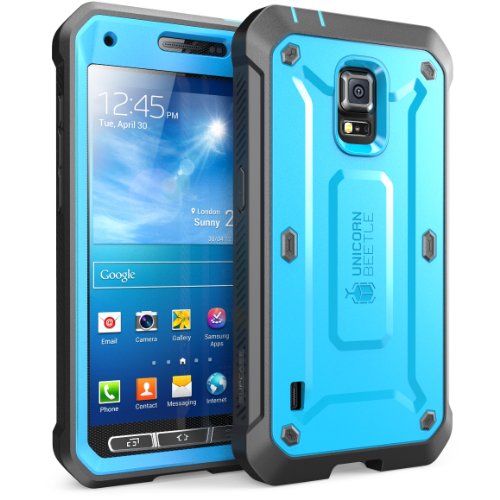 0046144970281 - SUPCASE UNICORN BEETLE PRO SERIES FULL-BODY CASE WITH BUILT-IN SCREEN PROTECTOR FOR SAMSUNG GALAXY S5 ACTIVE - BLUE/BLACK