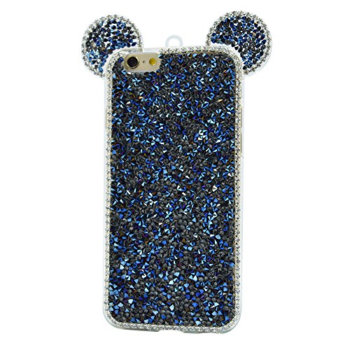 4624339763496 - IPHONE 6 PLUS CASE, IPHON 6S CASE, TURF EXTREME DELUXE MICKEY MOUSE 3D BLING HANDMADE CRYSTAL RHINESTONE DIAMOND HARD BACK COVER FOR IPHONE 6/6S PLUS DARK BLUE