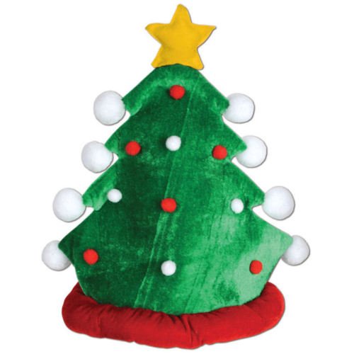 4634502224433 - SANTA HAT PLUSH CHRISTMAS TREE CAP - FUN XMAS HOLIDAY OFFICE PARTY - BRAND NEW