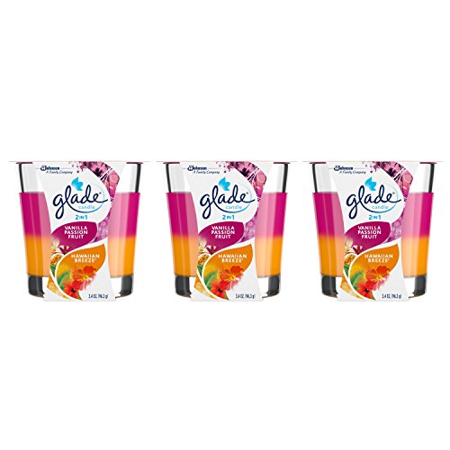 0046500772535 - GLADE 2 IN 1 JAR CANDLE, HAWAIIAN BREEZE AND VANILLA PASSION FRUIT, 3.4 OUNCE, 3 COUNT