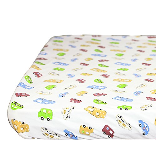 4659750253684 - 140*70CM 100% COTTON BABY CRIB FITTED SHEET BED MATCHING FITTED SHEET BEDDING PATTERN (CARS)