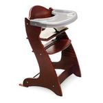 0046605709344 - BADGER BASKET | BADGER BASKET EMBASSY WOOD BABY HIGH CHAIR WITH TRAY, CHERRY