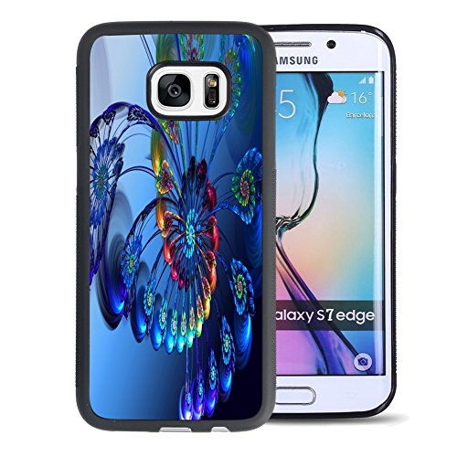 4662093636892 - CASE GALAXY S7 EDGE TPU AND PC BLACK PEACOCK FEATHERS ZXCVBN NON-SLIP DURABLE FASHION PERSONALITY