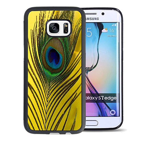 4662093636908 - CASE S7 EDGE TPU AND PC BLACK PEACOCK FEATHERS ZXCVBN NON-SLIP DURABLE FASHION PERSONALITY