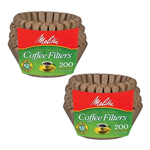 0046655545077 - MELITTA BASKET COFFEE FILTERS, NATURAL BROWN (8 TO 12-CUP), 200-COUNT FILTERS (PACK OF 2)