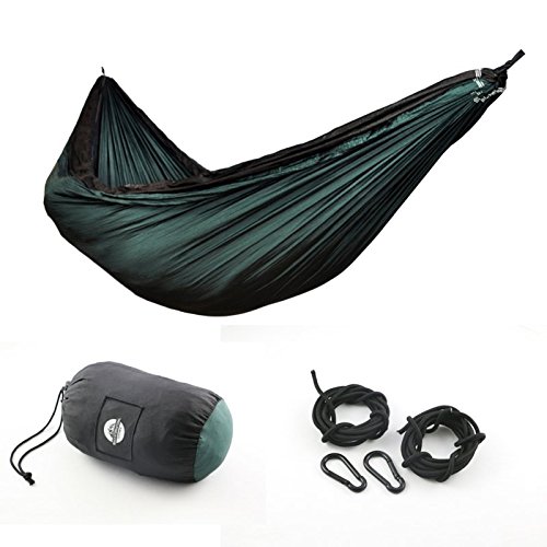 0046661123924 - RIO CAMPING HAMMOCK - DOUBLE WIDE CAMPING TRAVEL HAMMOCK - EXTERIOR SHOE POCKET - PORTABLE WITH COMPRESSION BAG INCLUDED - HAMMOCKS SUPPORT UP TO 400 POUNDS - TREE ROPES & HOOKS INCLUDED