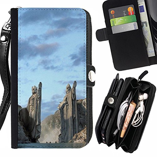 4666189334105 - RENCASE / FLIP WALLET DIARY PU LEATHER CASE COVER WITH CARD SLOT FOR SAMSUNG GALAXY J3 PRO 2016 J3110 - ARCHITECTURE ANCIENT NORD VIKING GODS FJORDS