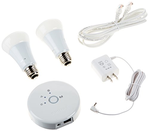 0046677452711 - PHILIPS 452714 9W (60-WATT) A19 HUE LUX CONNECTED HOME LED STARTER KIT, FRUSTRATION FREE, 1ST GENERATION