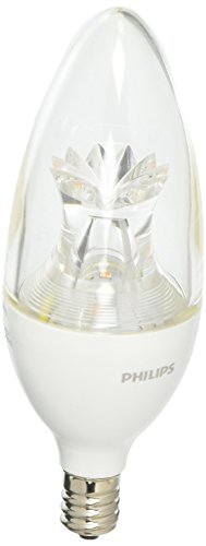 0046677457112 - PHILIPS 457119 40W EQUIVALENT SOFT WHITE B11 DIMMABLE BLUNT TIP CANDLE WITH WARM GLOW LIGHT EFFECT LED LIGHT BULB