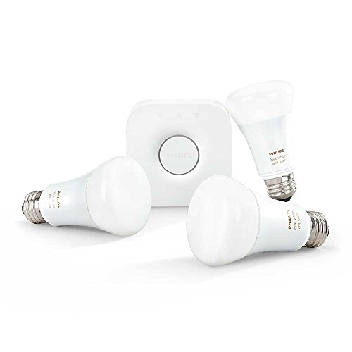 0046677464493 - PHILIPS 464495 HUE WHITE AND COLOR AMBIANCE A19 STARTER KIT, 3RD GENERATION WITH RICHER COLORS, WORKS WITH AMAZON ALEXA