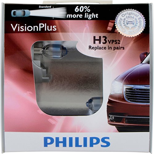 0046677712020 - PHILIPS H3 VISIONPLUS HEADLIGHT/FOG LIGHT BULB, PACK OF 2