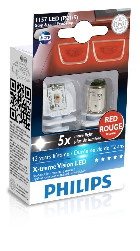 0046677716707 - PHILIPS 1157 P21/5W RED X-TREMEVISION LED EXTERIOR LIGHT (PACK OF 2)