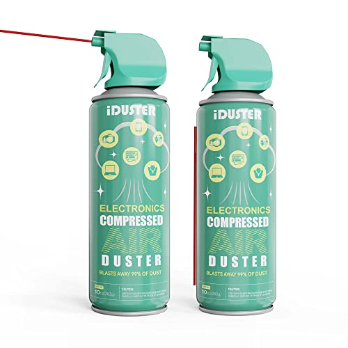 0046728411872 - IDUSTER COMPRESSED CANNED AIR DUSTER - DISPOSABLE ELECTRONIC KEYBOARD CLEANER FOR CLEANING DUSTER, 2PCS