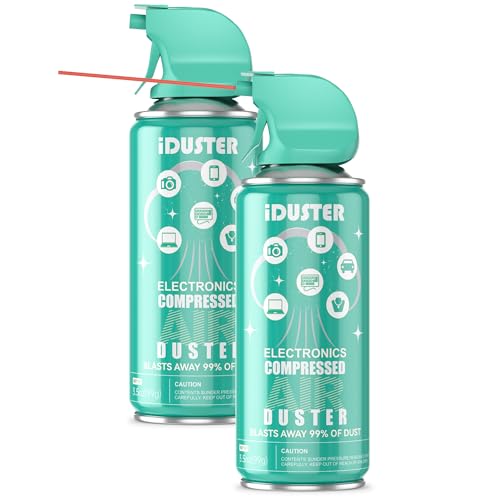 0046728411940 - COMPRESSED CANNED AIR DUSTER FOR COMPUTER - IDUSTER DISPOSABLE ELECTRONIC KEYBOARD CLEANER FOR CLEANING DUSTER, 2PCS(3.5OZ)