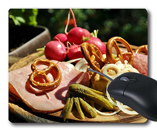 4675430112232 - VEGETABLES MEAT CHEESE SAUSAGE HAM BREZE ONIONS GAMING MOUSE PAD COMFORTABLE FEELING NATURAL RUBBER MOUSE 9X7 SMOOTH CLOTH MOUSE