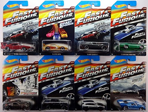 0467752984888 - 2015 HOT WHEELS FAST & FURIOUS - '69 DODGE CHARGER DAYTONA, '94 TOYOTA SUPRA, '70 DODGE CHARGER R/T, '72 FORD GRAND TORINO SPORT, NISSAN 350Z, BUICK GRAND NATIONAL, SUBARU WRX STI, FORD GT-40 - COMPLETE SET OF 8!!
