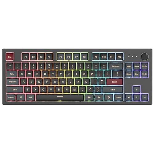 4710562746693 - NULOOM MONTECH MKEY TKL MECHANICAL GAMING KEYBOARD: CUSTOMIZABLE RGB LED, PREMIUM MDA PROFILE PBT KEYCAP, HOT-SWAPPABLE GATERON G RED PRO 2.0 PRE-LUBED SWITCHES, OSAKA CASTLE THEME, DARKNESS(MK87DR)